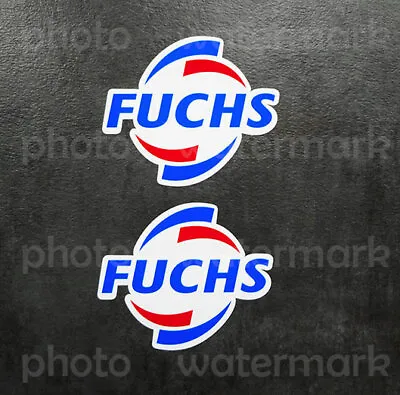 2x FUCHS Sticker Graphic Decals Moto Racing Rally BTCC Oil MotoGP Lubricants  • $6.50