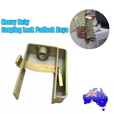 $20.39 • Buy Heavy Duty Coupling Hitch Lock W/ 2 Stage Locker Padlock Keys Caravan Trailer AU