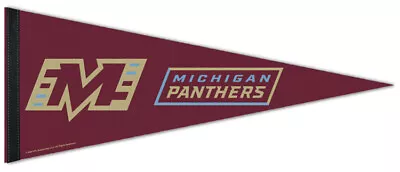 MICHIGAN PANTHERS Official UFL USFL Team Premium Felt 12x30 Collectors PENNANT • $16.19