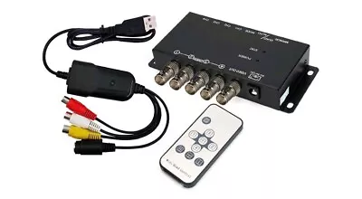 4-Channel Mini Quad Video Multiplexer With USB DVR Adapter And IR Remote • $59