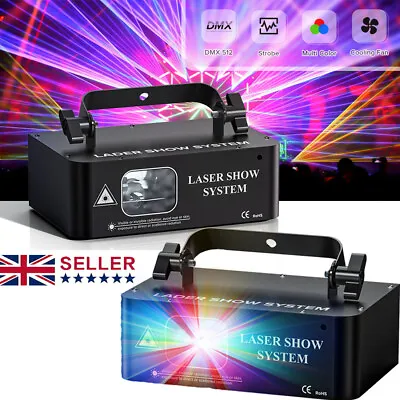 £50.99 • Buy Animation DMX RGB Laser Beam Scanner Projector Lamp Disco Stage Laser Light UK