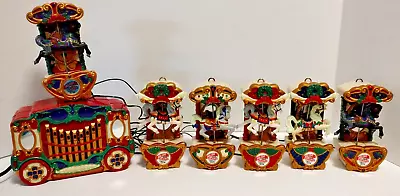 Vintage Mr Christmas Holiday Carousel 5 Horses Organ Tree Lights Music 21 Songs • $89