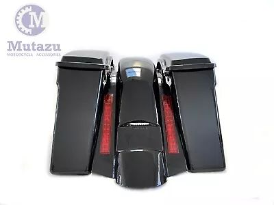 No Cut Out 6  LED Extended Rear Fender With Saddlebags For 97-08 Harley Touring • $799