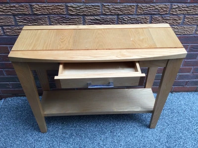 £150 • Buy M&S Oak Bow Fronted Console Hall Table With Undershelf And Drawer