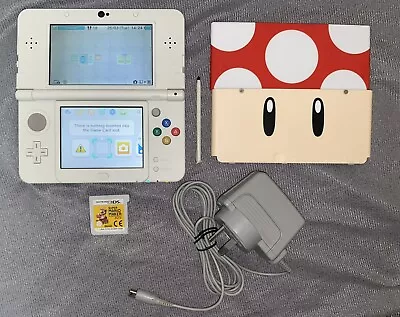 New Nintendo 3ds White With Charger + Mario Maker 3ds + Faceplate + Free Postage • $240