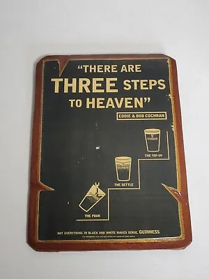 £25 • Buy RARE Vintage Guinness THREE STEPS TO HEAVEN Wooden Advertising Sign