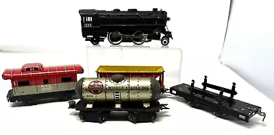 Vintage Marx 999 Locomotive Coal Car SantaFe Tanker Flat Car NYC Caboose O Scale • $49.99