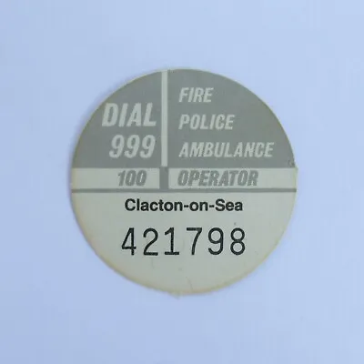 Vintage GPO Dial Number Label Clacton On Sea 421798 (Telephone Phone 746 706) • £12.50