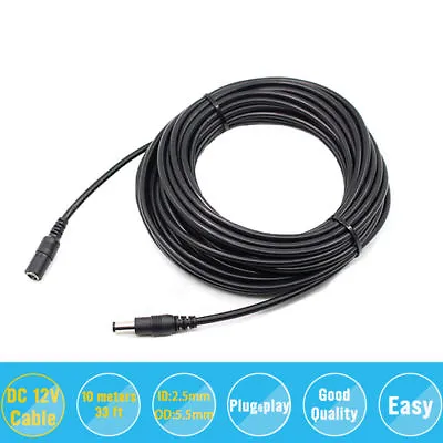 1M-10M 12V DC POWER EXTENSION CABLE 5.5 X 2.1mm For CCTV CAMERA / LED / PSU LEAD • £1.20