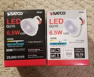 Satco S9384 6.5W GU10 LED 120V  4000K COOL WHITE Pack Of 2 • $10