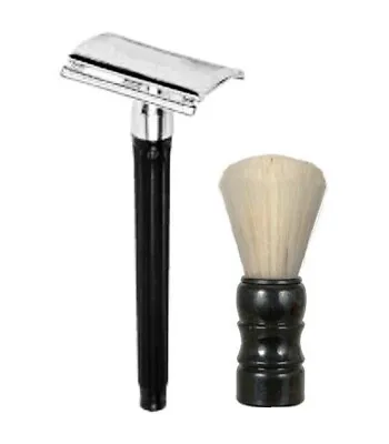 Shaving Brush And Double Edge Shaving Safety Razor With Free Blade Pack • $14.99