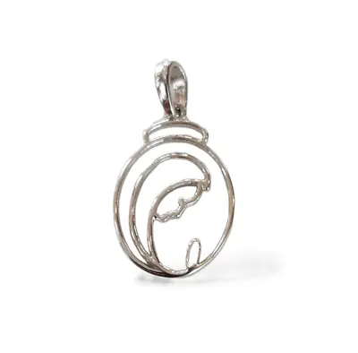 Pendant Medal With Madonna Pierced White Gold Polished 18 Carats 750 • $119.90