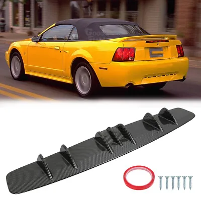 33  Carbon Fiber Rear Bumper Lip Diffuser ABS Spoiler For Ford Mustang GT Coupe • $49.82