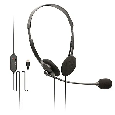 SoundLab USB PC Home Work Office Call Centre Teams Skype Zoom Headset Microphone • £12.99
