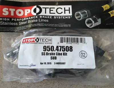 Stoptech REAR Stainless Steel Braided Brake Lines Set For Subaru WRX STi 08+ New • $64