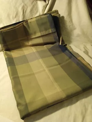 1 Martha Stewart Everyday Green Olive Blue Plaid Curtain Panel Rod Pocket • $17.50