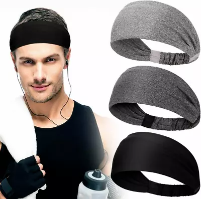 Hair Band Sweatband Stretch Men Women Wrap Elastic Sports Yoga Gym Wide Headband • $5.99