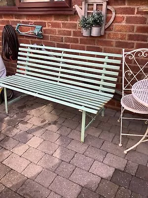 Light Green Metal Garden Bench H 32” X L 59” X Depth 22” Requires Painting • £10.50