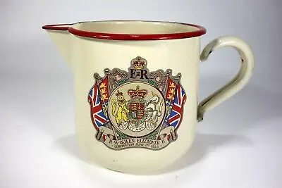 Vintage Mid Century Queen Elizabeth II Enamel Coronation Jug Metters Australia • $68