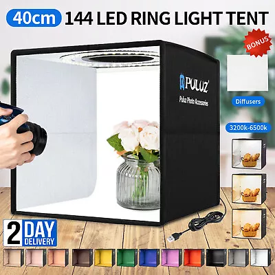 25/ 40cm PULUZ Portable LED Photo Light Box Tent Cube Studio Photography • £30.99