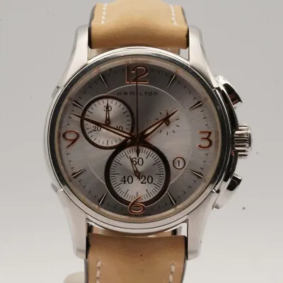 HAMILTON KHAKI Quartz Chrono Men's Watch 1 17/32in Steel Vintage H326120 Watch 3 • $518.42