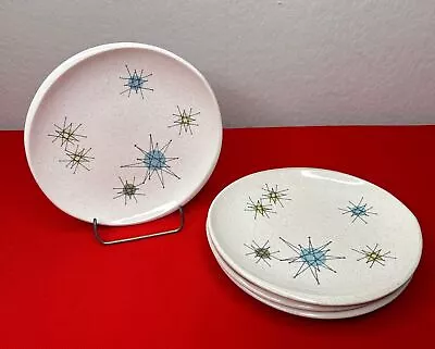 Franciscan Starburst Atomic Bread Plates 6 1/2” MCM Vintage Set Of 4 • $39.99