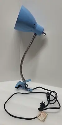 Retro Style Modern Clamp-On Gooseneck Desk Task Table Lamp Blue Intertek 4004798 • $15.99