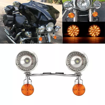 Motorcycle Passing Turn Signal Spot Light Bar For Yamaha V Star 650 1100 1300 • $99.99