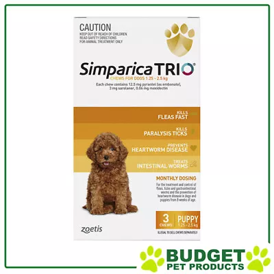 Simparica Trio For Dogs - 3 Pack • $36.99