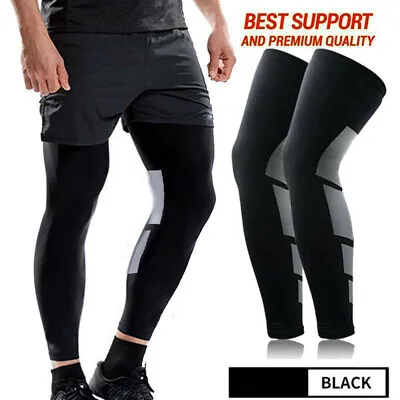 Men Women Calf Leg Support Varicose Veins Knee Compression Sleeve Socks Stocking • £4.35