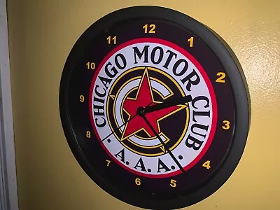 AAA Chicago Motor Club Gas Service Station Garage Advertising Clock Sign • $37.99