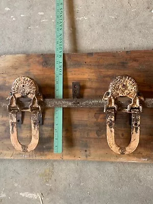 Antique Barn Door Rollers W/ Track Architectural Salvage Rolling Door Hardware • $280