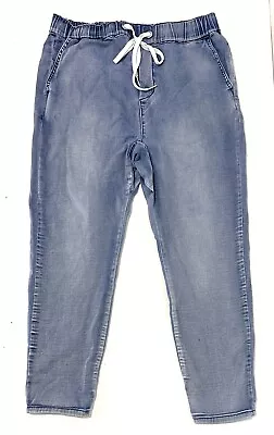 DECJUBA D-Luxe Luxe Basics Blue Denim Jeans Size 12 Elastic Drawstring • $29.99