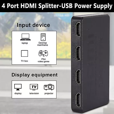 4 Port HDMI 4K Hub Multi Splitter & Amplifier For 3D HDTV 1080P 1X4 1 In 4 Out • $8.75