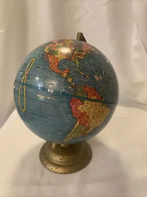 VINTAGE 1960s TERRESTRIAL WORLD 7 INCH CRAM GLOBE MADE IN USA NO 73 C764 • $26.25