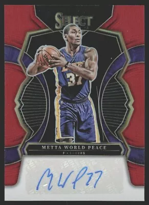 2022-23 Panini Select Signatures Red Prizms Auto /99 Metta World Peace BG6 • $14.75