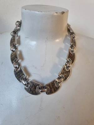 £2.20 • Buy Silver Tone M&S Snake Print Necklace Costume Jewellery