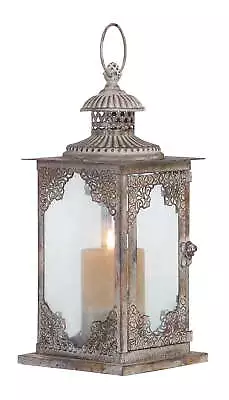 Gray Metal Decorative Candle Lantern With Handle • $23.80