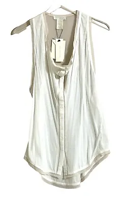 MM Couture By Miss Me Cotton Tank Top Oversized Slouch Chiffon Trim SZ M NWT • $20