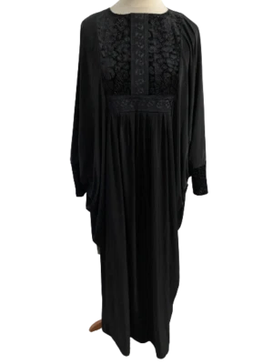 £16.10 • Buy *NEW* B22 Ladies Butterfly Abaya/Jilbab/Maxi Dress Floral Velvet Black Sz 52-58