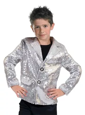 $40.95 • Buy Disco Jacket Silver Child Costume Boys Girls 70s Dance Retro Sequins Dance