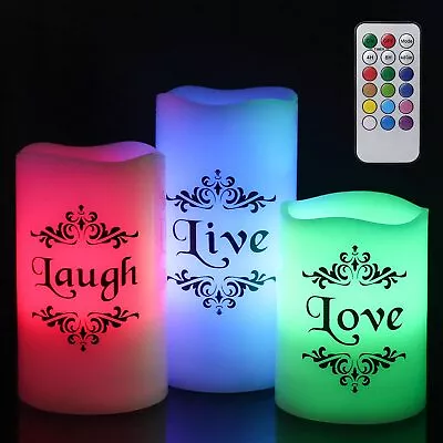 Color Changing Pillar Candles Battery Operated Flickering Flameless Candles M... • £38.45