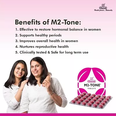 Charak M2 Tone Improves Overall Health In Women Healthy Periods 30 Tablet • $18.99