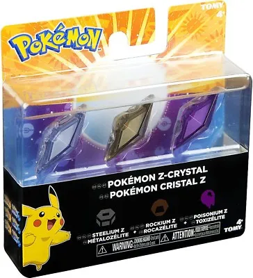 Pokemon Z-Ring Steelium Z Rockium Z & Poisonium Z Crystal 3-Pack • $37.99