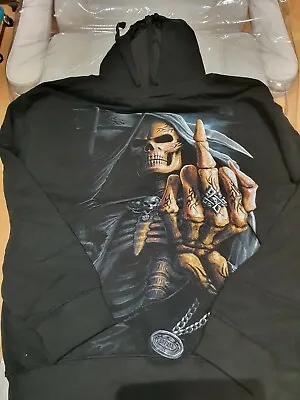 £21.37 • Buy SPIRAL DIRECT **SALE**  F**K You Grim Reaper Hoodie 2XL With WOLF Back Print