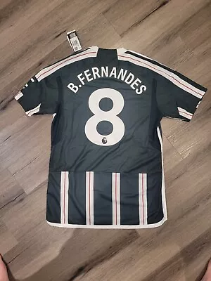 NWT B FERNANDES 8 Manchester United 2023-24 Away Jersey Medium Authentic Adidas • $59