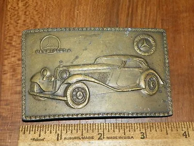 Vintage Brass Belt Buckle - MERCEDES BENZ CABRIOLET • $21.99