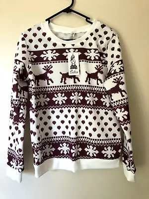 Women's White Christmas Jumper Lightweight Size XL • $20