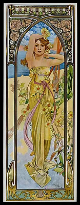 Mucha Daybreak 1899 Fashion Lady Vintage Poster Repro FREE SHIPPING • $28.64