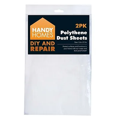 12ft X9ft LARGE CLEAR POLYTHENE DUST SHEET Masking Foil Painting Cover 316622 UK • £3.40